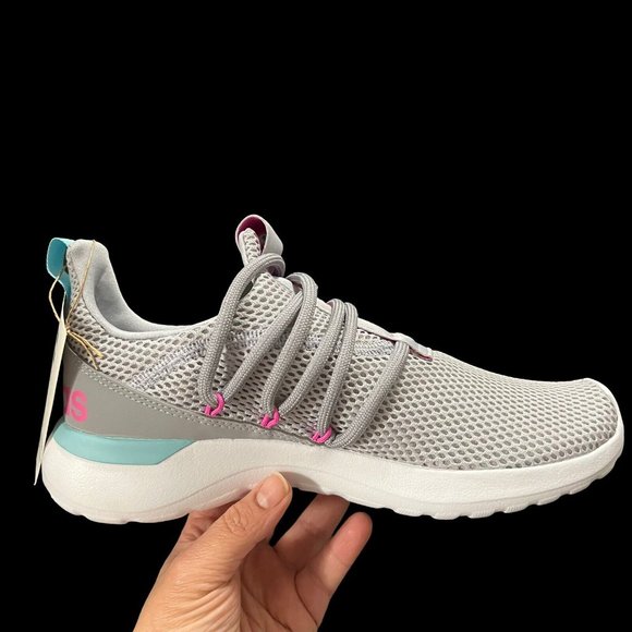 Adidas Big Girls Sneakers Size 7 Gray Pink Lightweight & Comfy Running Shoes - Picture 8 of 15